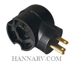 TRC 09524 15 Amp Male to 30 Amp Female Angle Power Adapter